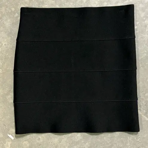 Pleasure Doing Business Black Bandage Bodycon Mini Skirt Rubber Stretch Clubwear