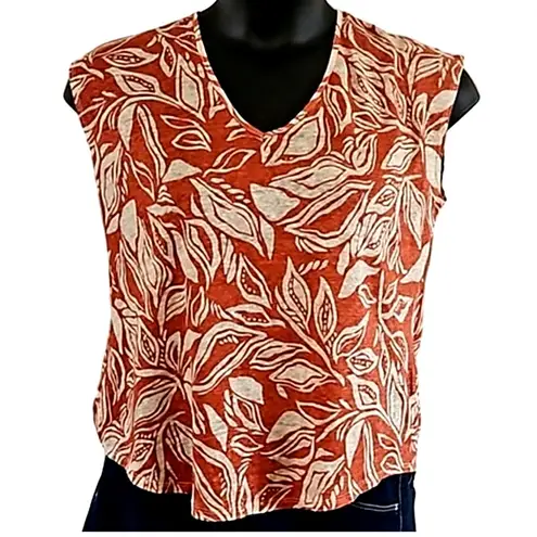 C&C California Women's Tropical Print Linen Blend Blouse - Size Medium NWT