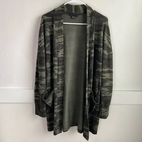 Sanctuary  Green Camo Mother Nature Open Knit Cardigan