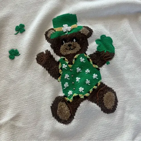 Quacker Factory The Like New St. Patrick’s Day Bear Sweater Sz XS