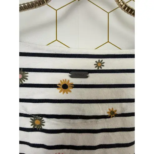 Barbour White Striped Bradley Print Long Sleeve Cotton Top - Size - 14