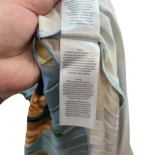 Chi Chi London Chi Chi London Floral Print Ruffle Pleated Midi Dress in Blue Curve US 16