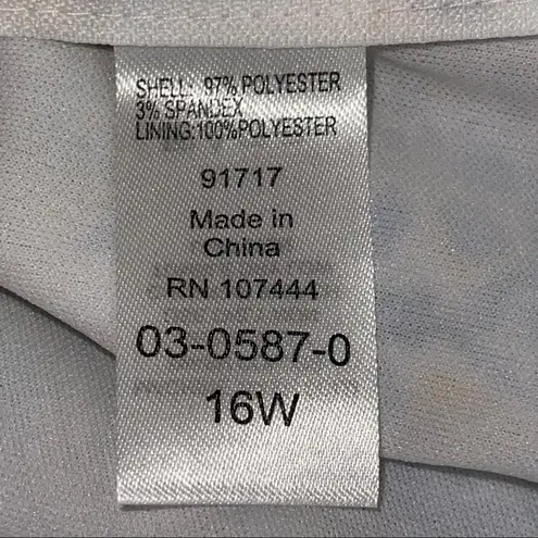 Jessica London BLUE YELLOW WHITE ALL OVER PRINT HI-LOW FAUX WRAP MAXI DRESS 16W