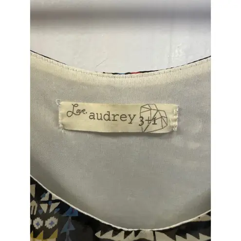 Love Audrey 3+4 Black Multi Pattern Sleeveless Mini Dress Sun Dress Size L