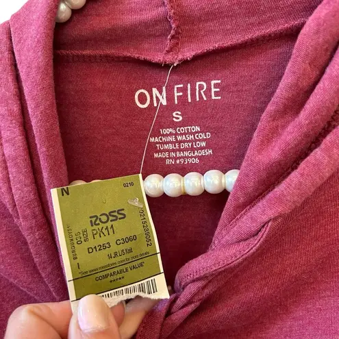 On Fire | Maroon Faith Graphic Hoodie Size Small NWT NEW