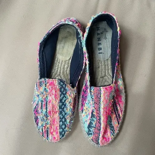 Manebi Espadrilles Acapulco Raffia Yute Mix Size 6 Tan