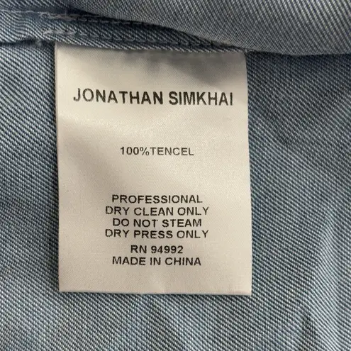 Jonathan Simkhai Size XS Blue Lace Embellished Blouse Top Cottage Peasant