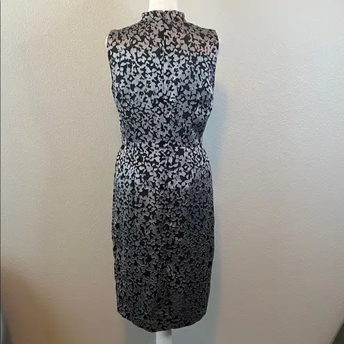 Brooks Brothers Textured Mandarin Collar Dress Black/Silver Size 2