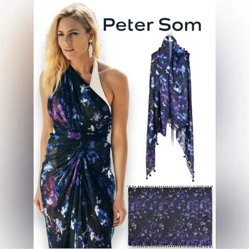 Peter Som Blue and Purple Galaxy Scarf