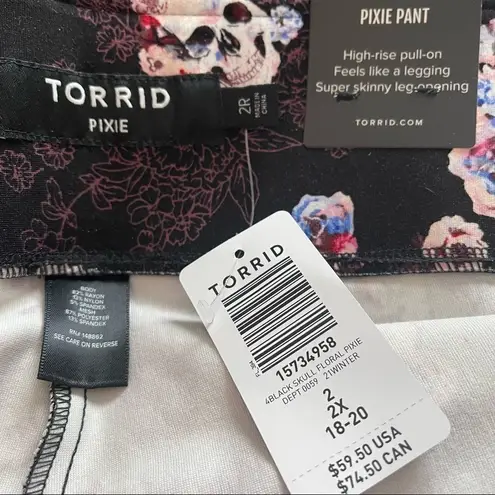 DL1961 TORRID pixie pant pants luxe ponte floral skull leggings NEW NWT 2 2x 18 20