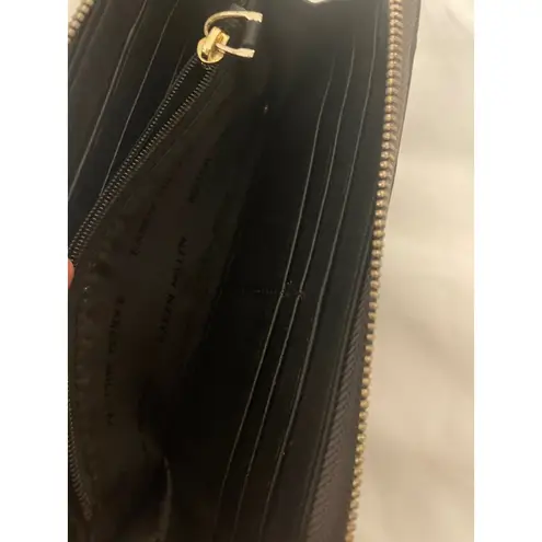 Karen Millen Large Zip Around Wallet Black Leather