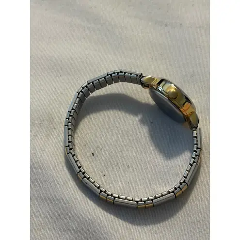 Carriage By Timex Womens Two Tone Silver Gold Stretch Band Quartz Watch