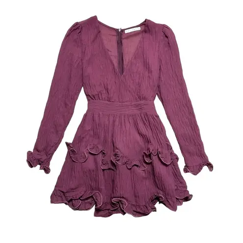 Saints + Secrets Wine Long Sleeve Mini Dress | U.S. Woman’s XSmall