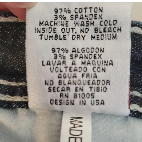 Vintage Y2K LA Idol Bling Jeans Women's Western Low Rise 90s Rhinestone Size 11 Blue