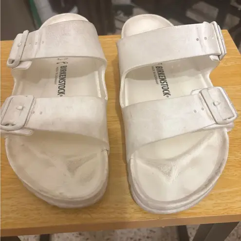 Birkenstock Cusionaire Double Buckle Shoes unisex lad. 9 men 7 white