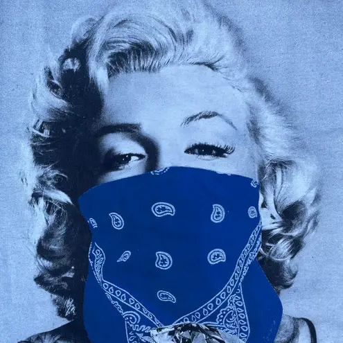 Marilyn Monroe Blue Bandana Graphic T-shirt