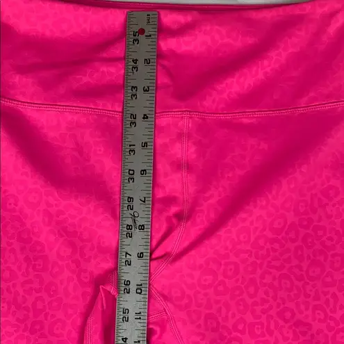 Zyia Active women's size 8 10 medium hot Pink Leopard Print Leggings yoga