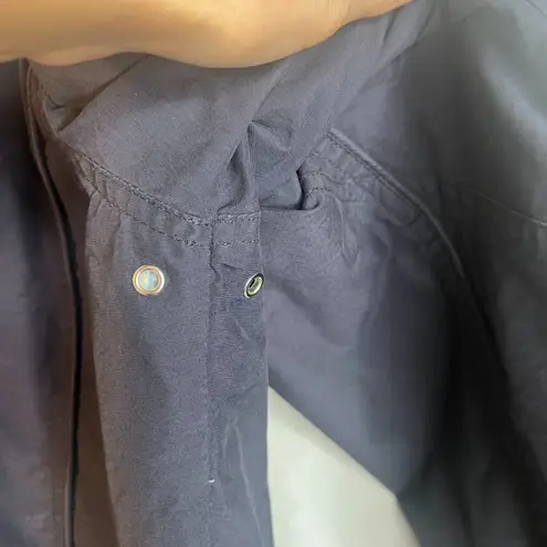 ZX Platinum Hooded Zip Up Rain Wind Jacket Lightweight Cotton Blend Size Large Blue