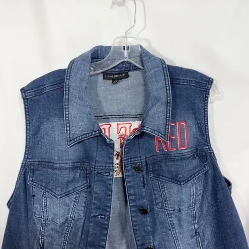 Taylor Swift Denim Vest Custom Embroidered Red Album Lane Bryant Blue 188 Size undefined
