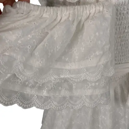 Aura High Low Eyelet Dress White Medium Bridal Shower New