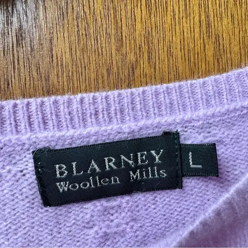 Blarney Woollen Mills Irish Long Sleeve Pullover Wool Blend Light Purple Large