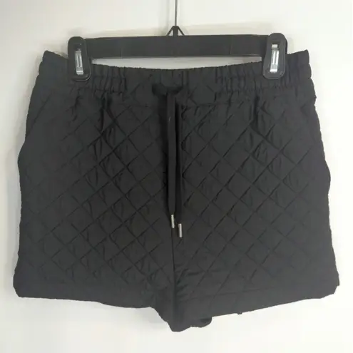 ZARA  Black Quilted Bermuda Shorts Women's Small High Waisted‎ Pull On Casual