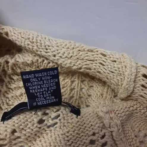 Willi Smith Womens Cardigan Sweater Size Small Tan Knitted Belted Open Front