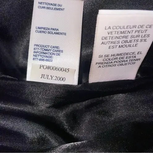 Tommy Hilfiger Y2K  Black Leather Pants Women Size 4S Straight Leg Rodeo Western