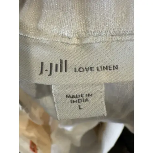 J Jill Pure Love Linen Women's Cropped Pants White L 100% Linen Size L