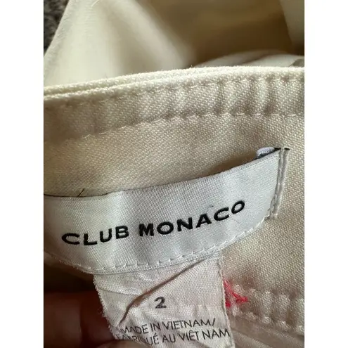 Club Monaco Womens Wide Leg Trouser Pants Pleated Front High Rise Cream Size 2