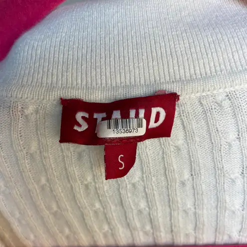 STAUD Cecily open-back cable-knit cotton-blend maxi dress size S small