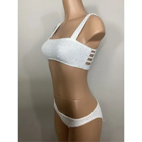 PilyQ New. white bikini set. Medium. Retails $149