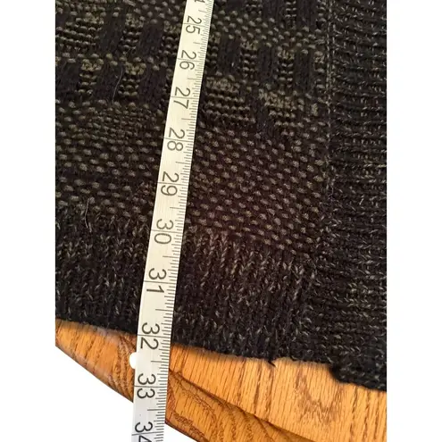 Devoted Aztec Print Open Front Long Cardigan Size M Black Gray Knit READ Size M