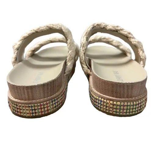 Johnny Was Braided Rope Sandals Cream Size 10 NIB NEW Bohemian Platform Coastal