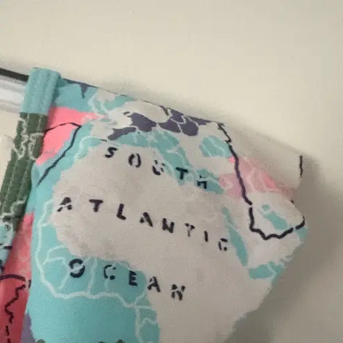 Eidon Colorful Map Print Bikini Top