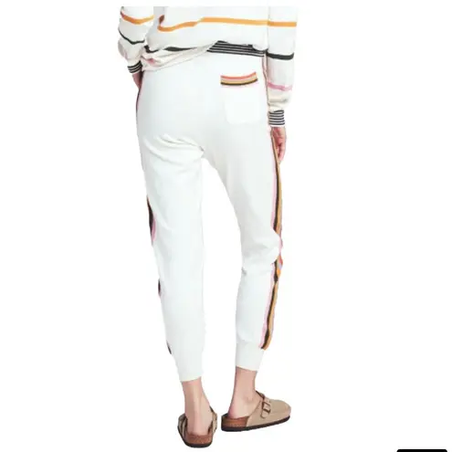 Faherty Womens Organic Cotton Cashmere Blend Ivory Surf Stripe Joggers NWT - M