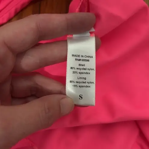 ANDIE Bikini Set Valencia Top 90s High Waisted Bottom Neon Pink size small NWOT