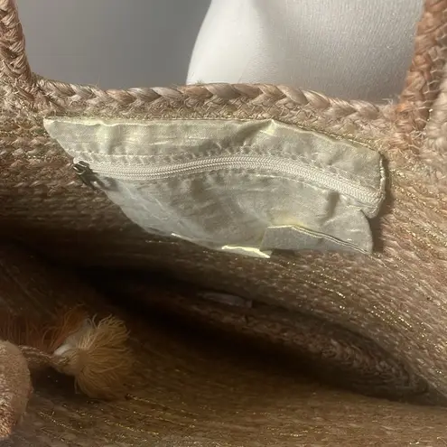 America & Beyond bag enshrine handwoven Stylish Tan Woven Jute Tote Bag New XL