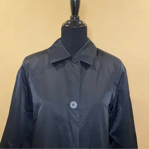 Kristen Blake Black Button Up Trench Coat Jacket Size M Size M