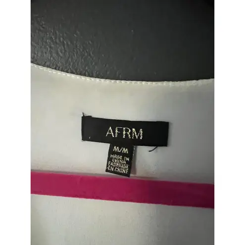 AFRM Long Sleeve Floral Midi Dress with Smocked Waist Yellow Size M