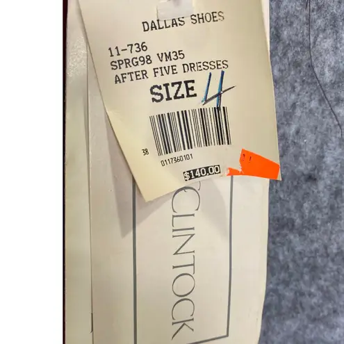 NWT Scott McClintock Velvet Brocade Puff Sleeve Cocktail Dress 90s Vintage Sz 4 Red