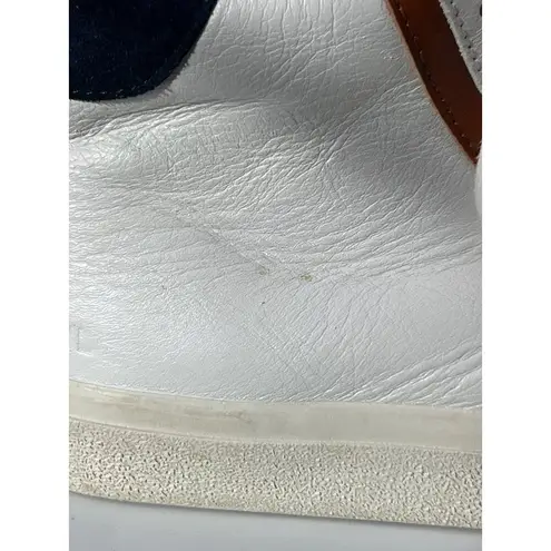 Madewell  MWL High Top Sneakers White Leather Suede Brown Accents Size W 8 M 6.5