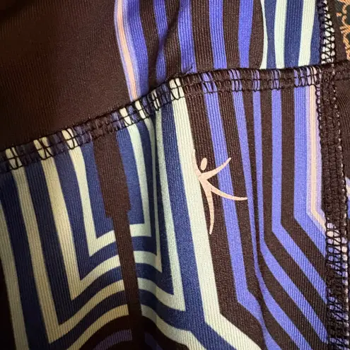 Danskin Now Geometric Purple and Black Leggings Size L