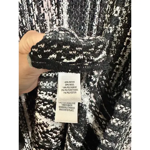 St. John ombre vertical stripe tweed Knit Long Cardigan Jacket Women's 10 Fringe