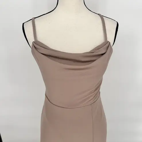 Birdy Grey  Ash Dress Crepe Taupe Bridesmaids Dress Size Small