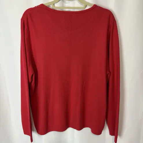 Allison Daley Vintage Red Crewneck Sweater 2X winter holiday dressy office party