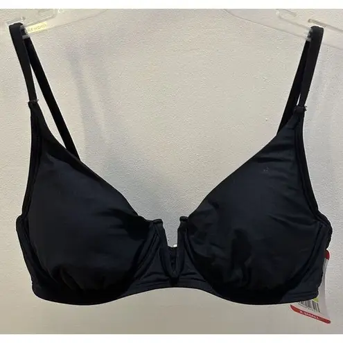 Anne cole  Black V Underwired Bikini Top Size XS NEW