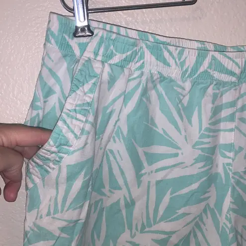 Cathy Daniels Cathy Tropical Print Capri Pants Light Blue and White Pockets Pull On - Image 4