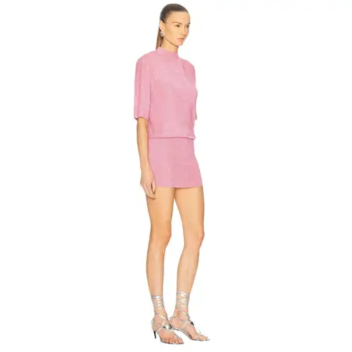 SER.O.YA Rae Metallic Mini Dress in Bubblegum Pink Small New Womens Knit