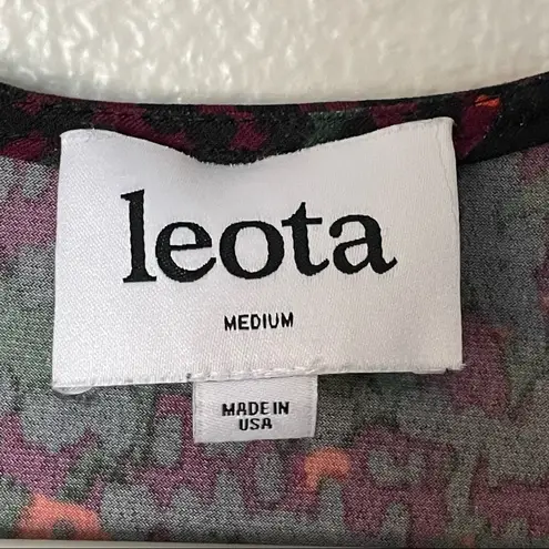 Leota Leotta Perfect Faux Wrap Purple Gray Pink Cheetah Print Dress Size Medium